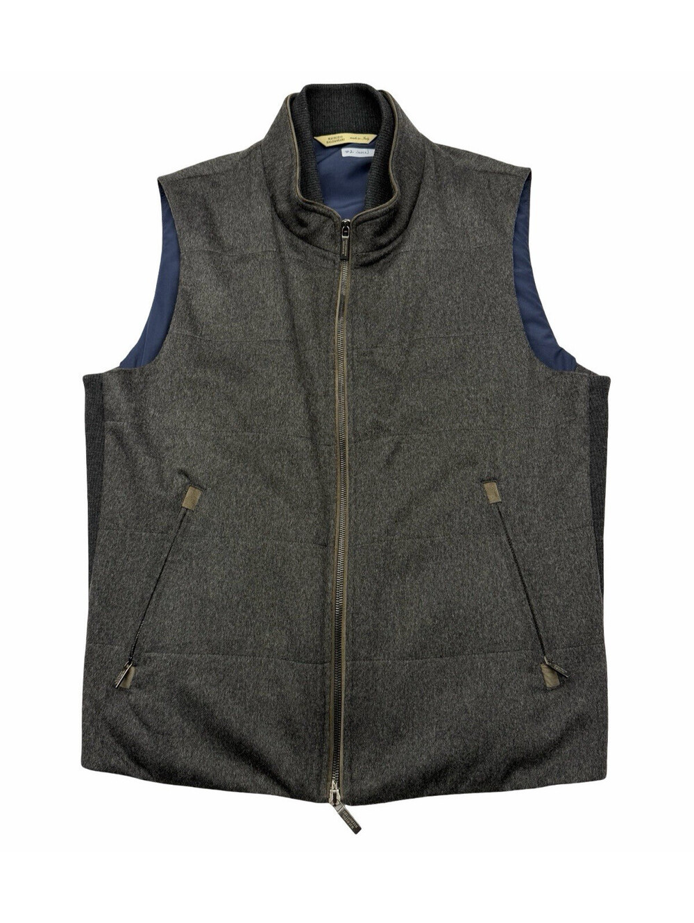 Maurizio Baldassari Arena Cashmere Zip Vest Gilet Grey Size EU 50 | US 40